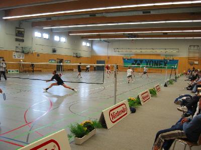Die TV-Halle in der Mühlstraße. Hier wurden alle Classic- und Premium-Spiele sowie die Einzel ausgetragen.