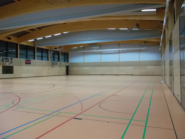 Innenansicht der Reinheimer Sporthalle