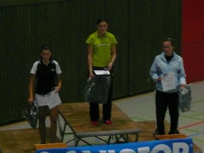 Sieger Mädcheneinzel U17

1. Kaja Bahro (SG Dornheim)
2. Karla Marie Kraus (TSG Messel)
3. Jennifer Kilian (BC Heppenheim)