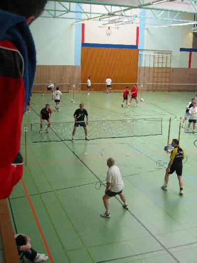 Mirko (links hinten) und Michael im ersten Vorrundenspiel.